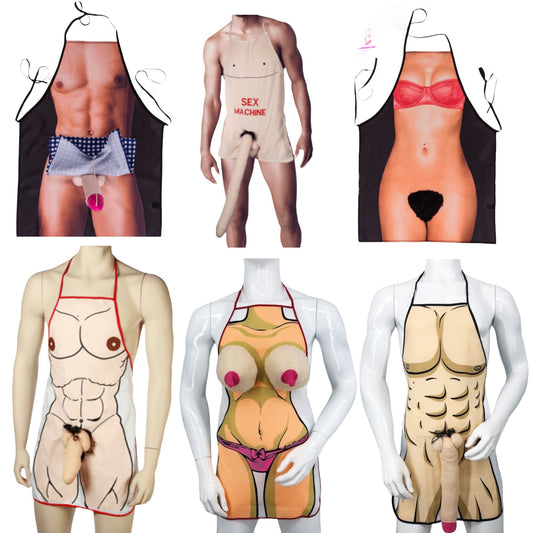 Funny Kitchen Apron With Erotic Images 3D Breasts and Cocks - 6 Models
