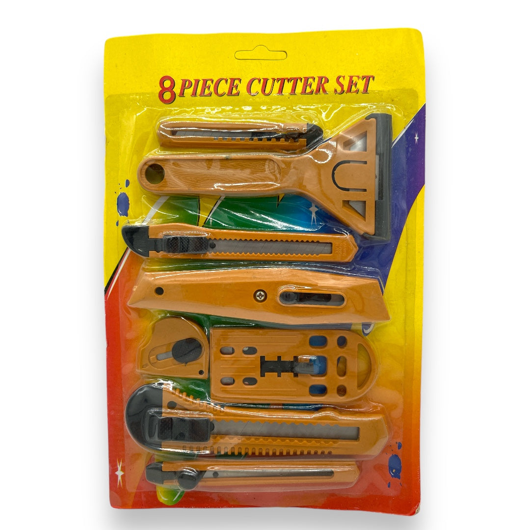 Veelzijdige Magazijn Messen Set - 8 Stuks Geel - Perfect voor Diverse Toepassingen