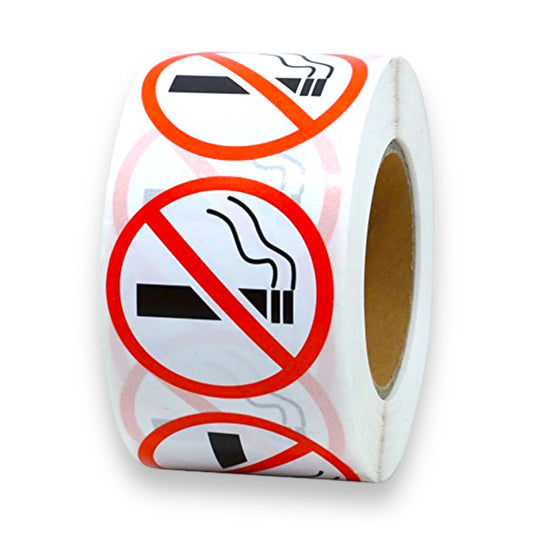 No Smoking Stickers 50 Pieces with Cigarette Logo and Red Stripe