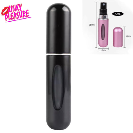 Draagbare Mini Hervulbare Parfum Fles - Zwart & Goud - AX025