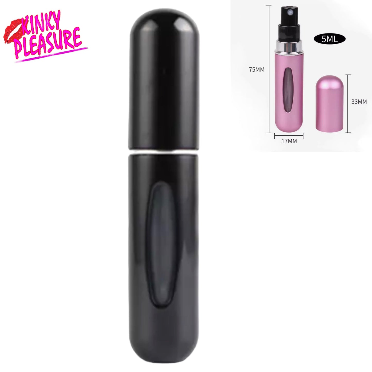 Draagbare Mini Hervulbare Parfum Fles - Zwart & Goud - AX025
