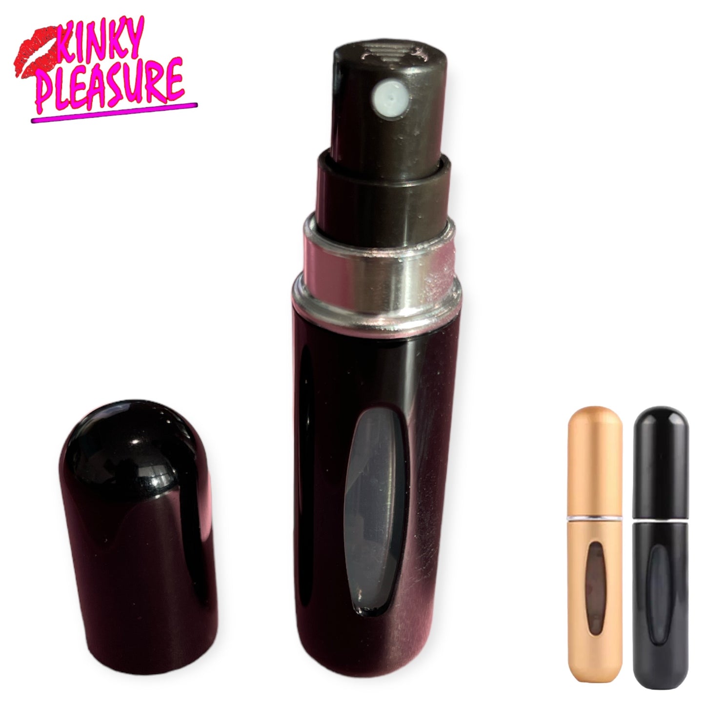 Draagbare Mini Hervulbare Parfum Fles - Zwart & Goud - AX025