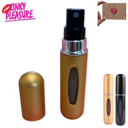 Draagbare Mini Hervulbare Parfum Fles - Zwart & Goud - AX025
