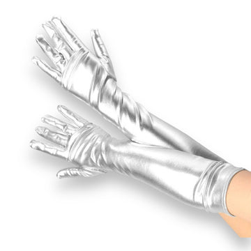 Lange Handschoenen Zilver Wetlook