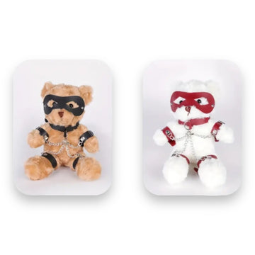 Teddybeer met Bondage Outfit - Bruin of Wit
