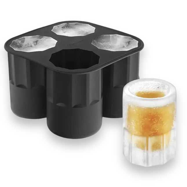 Handige 4-delige Siliconen Ice Shot Glass Mold - Perfect voor Zomerse IJskoude Drankjes!