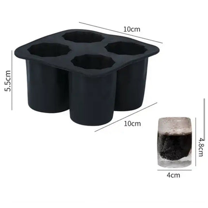 Handige 4-delige Siliconen Ice Shot Glass Mold - Perfect voor Zomerse IJskoude Drankjes!