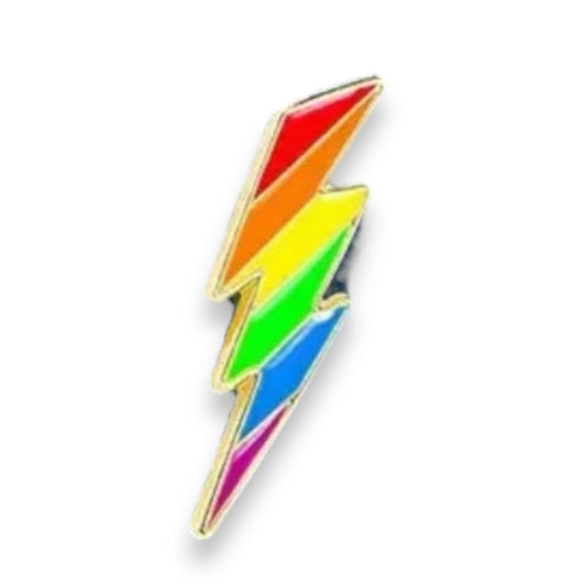 Pride Power Pin – Regenboog Bliksemschicht