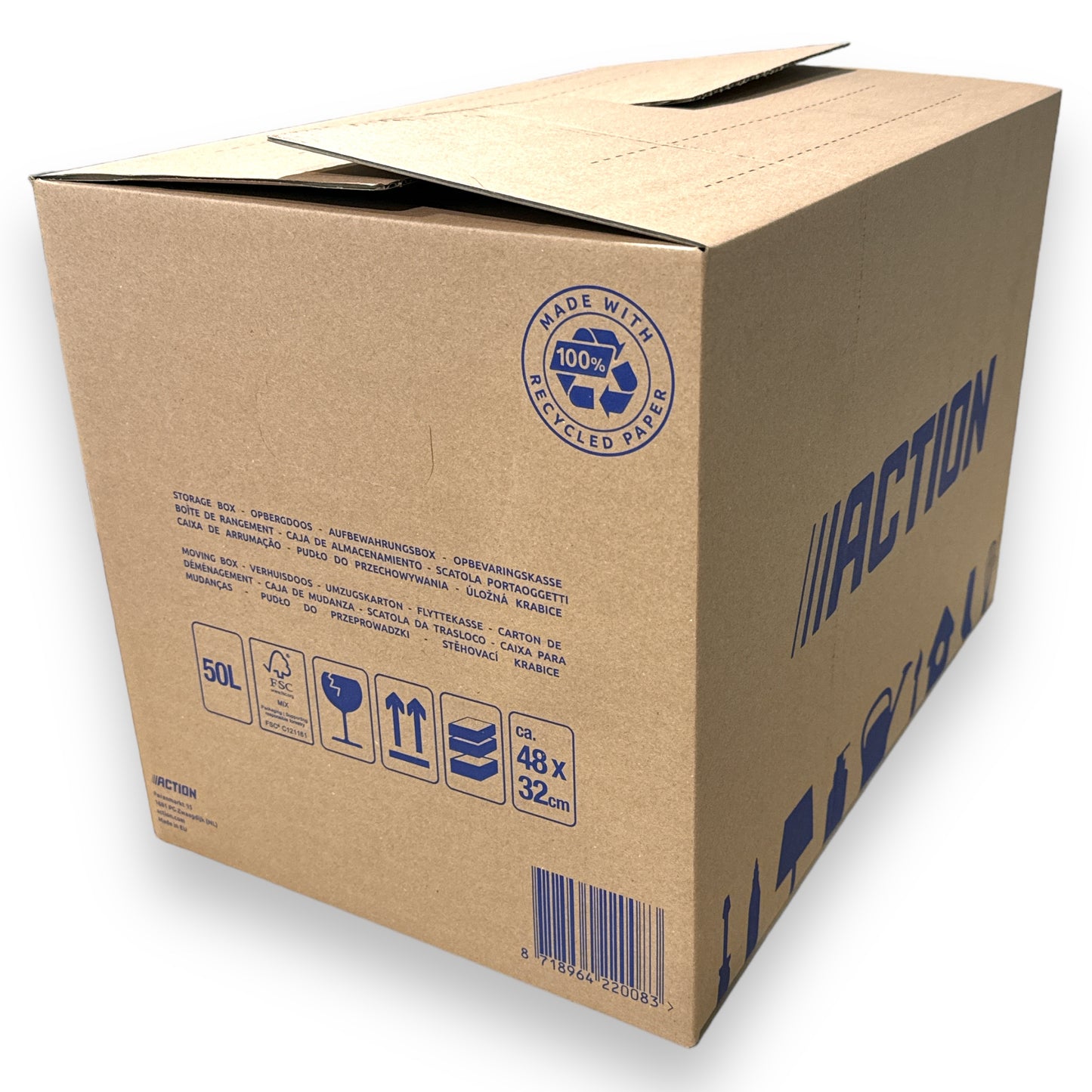 Action Verhuisdoos - Duurzame en Ruime Oplossing voor al je Verhuisbehoeften 480x430x330mm 50L