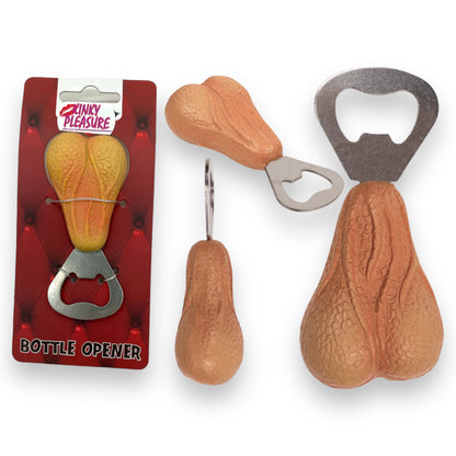 Funny Metal Bottle Opener - Ball Bag Design Beige