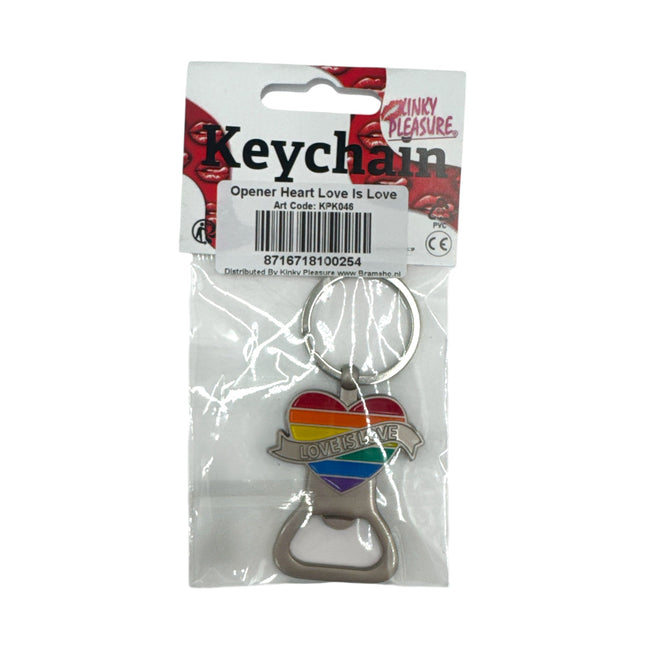 Sleutelhanger met Flesopener – Love is Love Hart