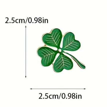 Geluks-klavertje vier metalen pin – 2,5 cm