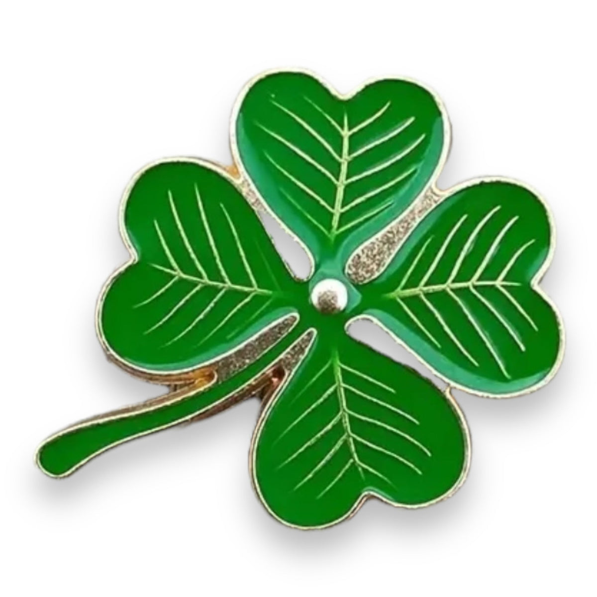 Klavertje Vier Pin Metaal met Emaille - 2,5 cm