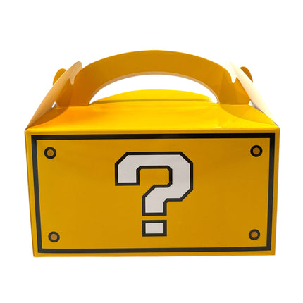 Gele Traktatiedoos met Handvat 15x8x8 cm – Cadeaudoos met Vraagteken