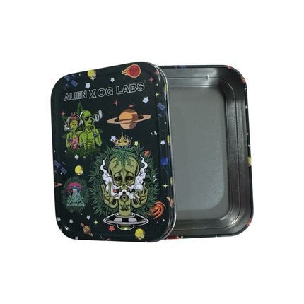 Alien X OG Labs Metalen Opbergdoos – 11x8x2,5 cm – Space Alien Design Tin Box