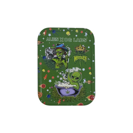 Metalen Opbergdoos Alien Cartoon 11x8 cm – Groen Space Design Blikje