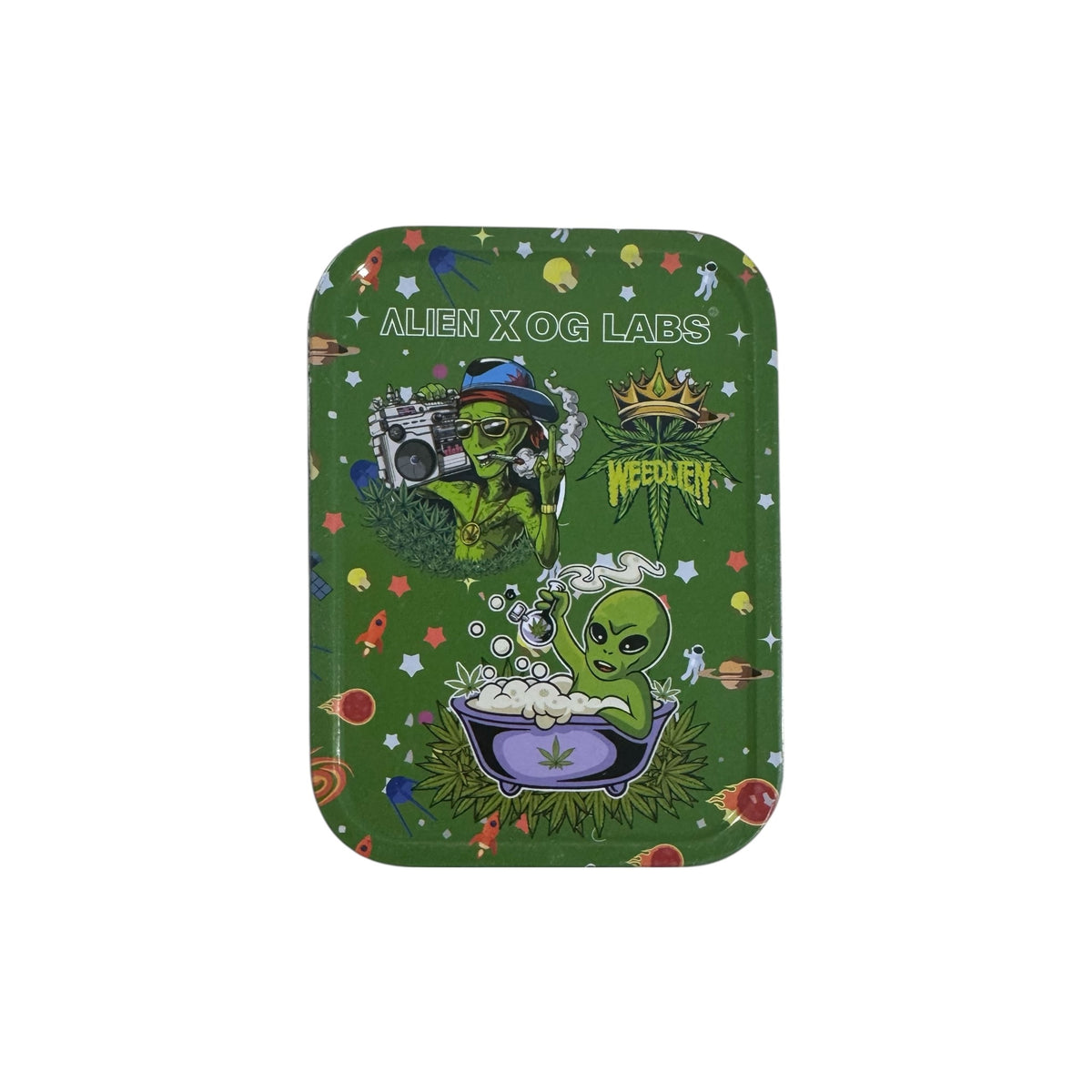 Metalen Opbergdoos Alien Cartoon - 11 x 8 cm Groen