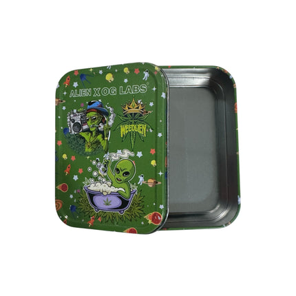 Metalen Opbergdoos Alien Cartoon 11x8 cm – Groen Space Design Blikje