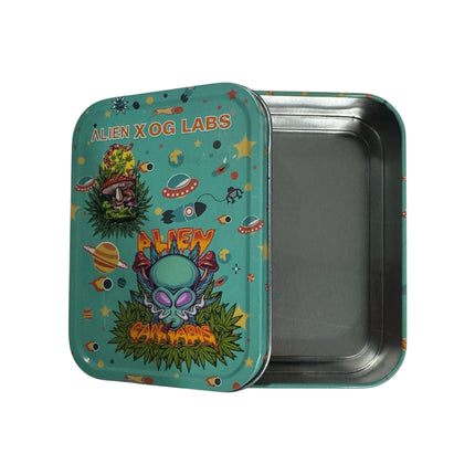 Metalen Opbergdoos Alien Design 11x8 cm – Cartoon Space Blikje