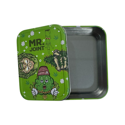 Mr. Joint Metalen Opbergdoos 11x8x2,5 cm – Groen Design Tin Box