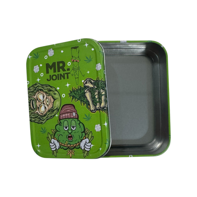 Mr. Joint Metalen Opbergdoos 11x8x2,5 cm – Groen Design Tin Box