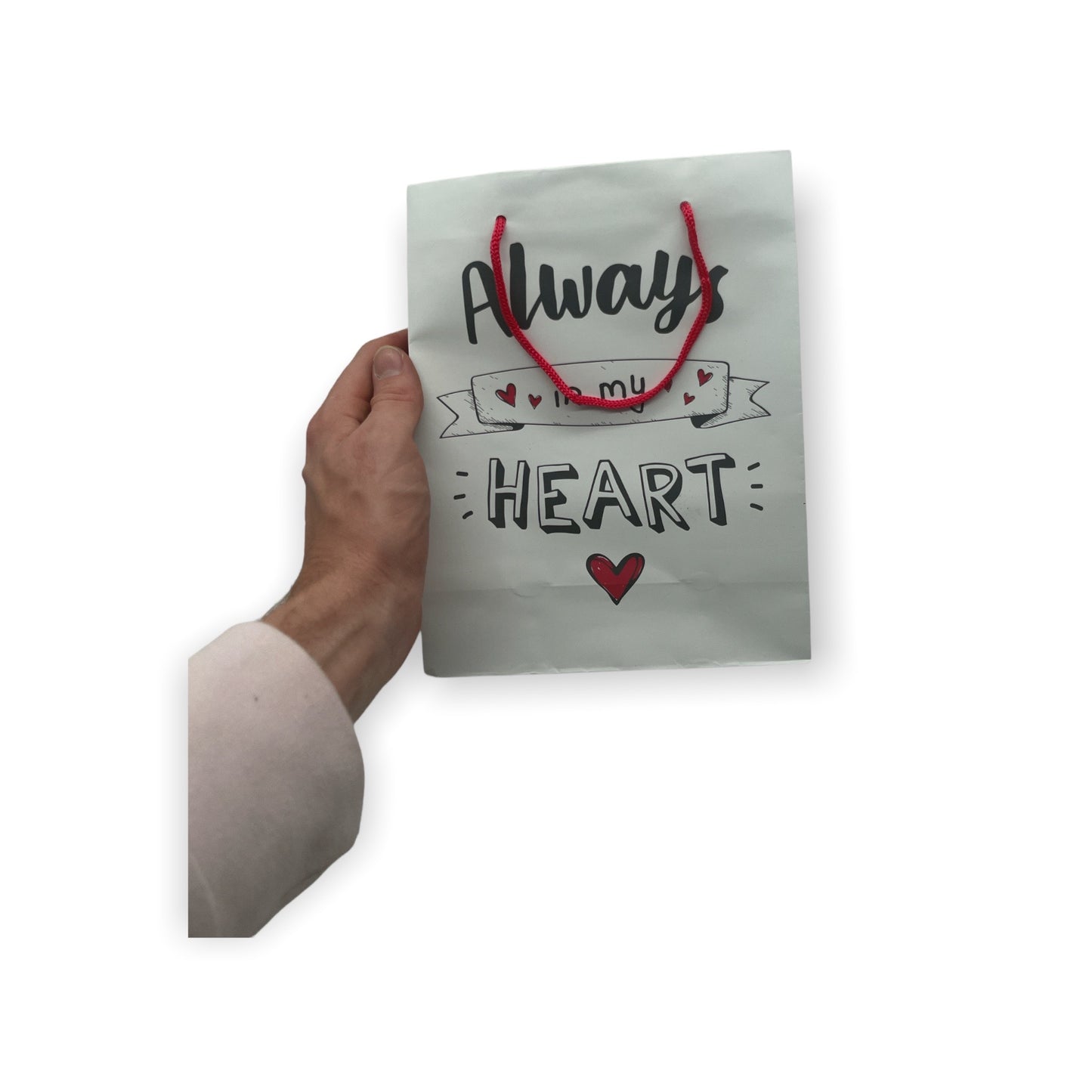 Always In My Heart Cardboard Bag Practical and Stylish 1 Piece