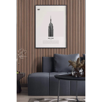 Walnut Acoustic Wall Panel 270 x 60 x 2.1 cm