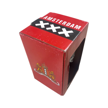 Amsterdam Souvenir Beker Zwart met Cannabisblad Print