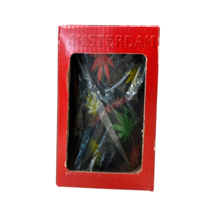 Amsterdam Souvenir Beker Zwart met Cannabisblad Print