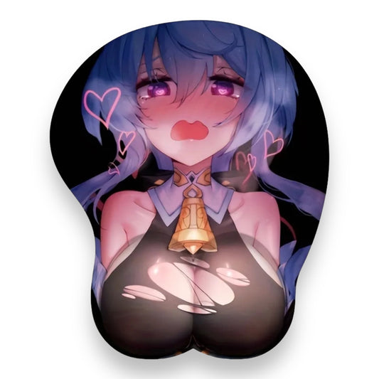 Anime Mouse Mat met 3D Borsten - Kinky Pleasure - Sexy Manga Meisje - 25x21cm