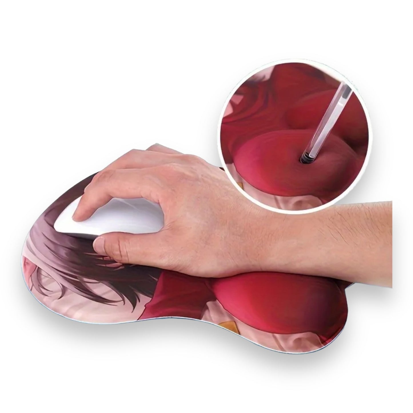 Anime Mouse Mat met 3D Borsten - Kinky Pleasure - Sexy Manga Meisje - 25x21cm