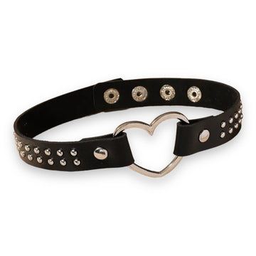 Herzförmiger Choker mit Nieten - 40cm