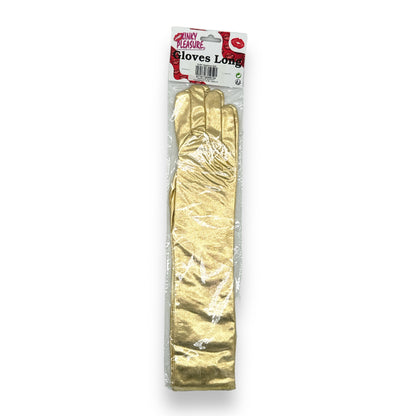 Lange Handschoenen in Gouden Wettlook - Verleidelijke Accessoire