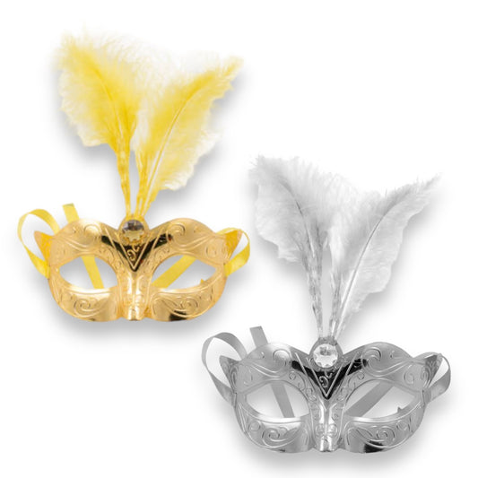 Venetian Mask Metallic Silver and Gold