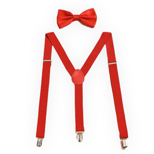 Red Suspenders With Bow - Add Stylish Accents to Your Outfit!