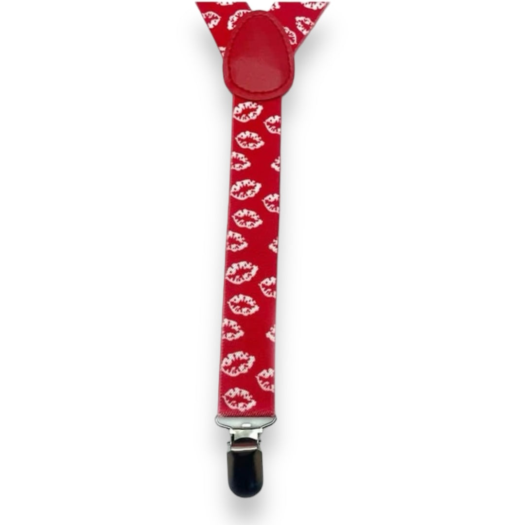 Braces Red With Lips Motif - A Stylish Accent for Your Outfit!