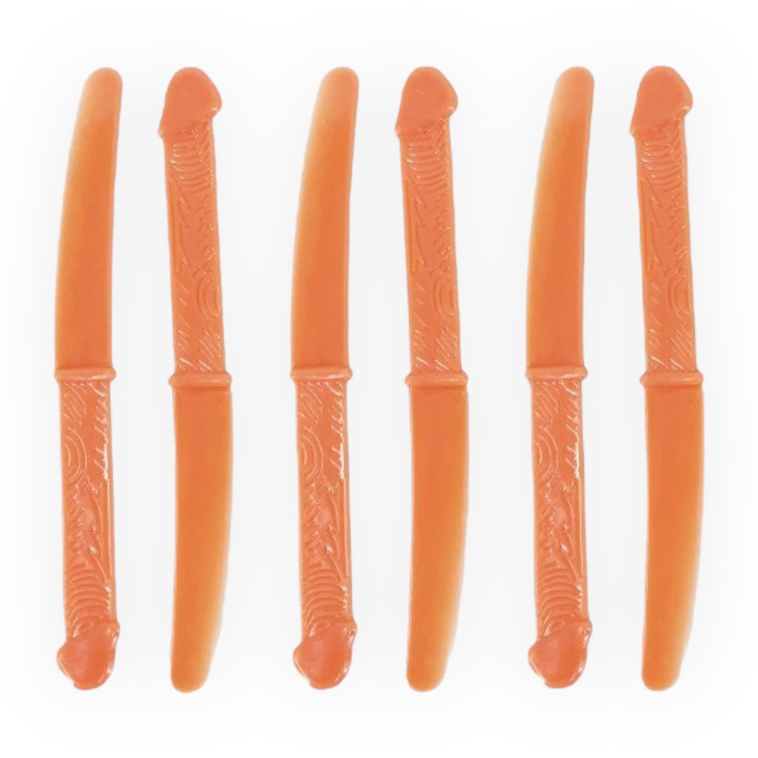 Ontdek de Speelse en Functionele Piemel Bestek 6 Stuks - Perfect voor een Grappige Tafelsetting!