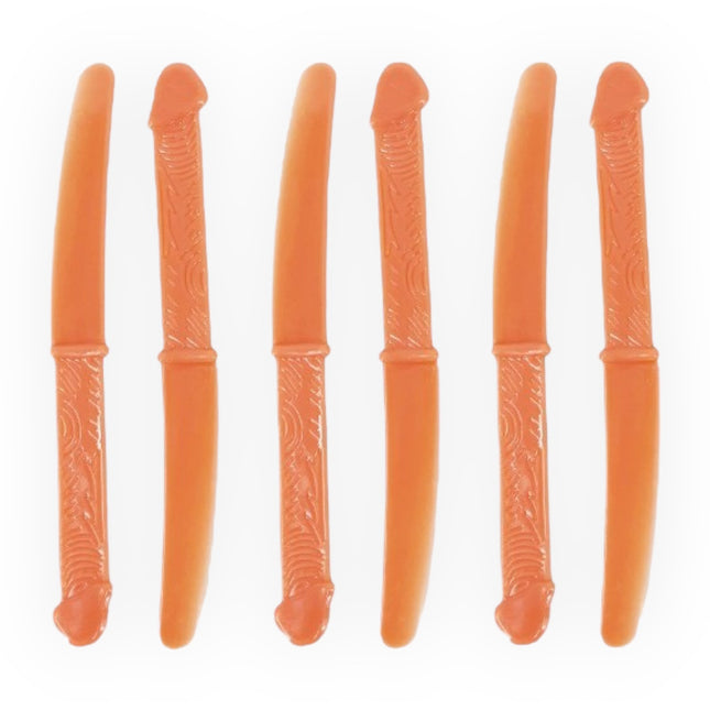 Ontdek de Speelse en Functionele Piemel Bestek 6 Stuks - Perfect voor een Grappige Tafelsetting!