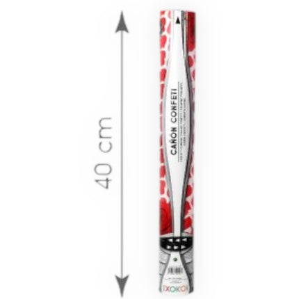 Create a festive atmosphere with the Red Hearts Confetti Cannon 40cm
