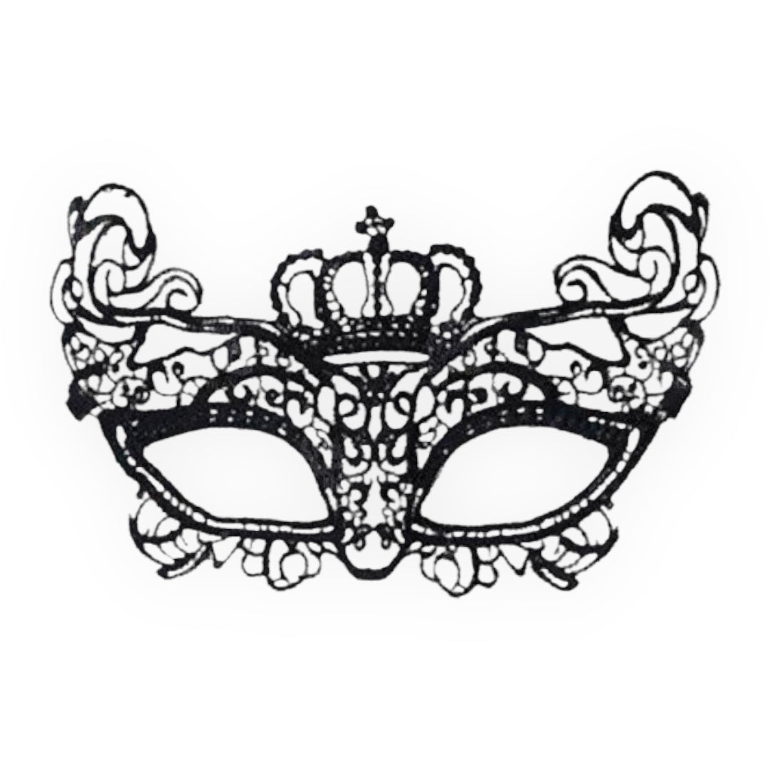Venetiaans Masker met Kroon Patroon - Kinky Pleasure | Feest- en Kostuum Accessoire