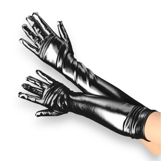 Long Wetlook Gloves: Sophisticated Style and Statement Accessory in 6 Colors