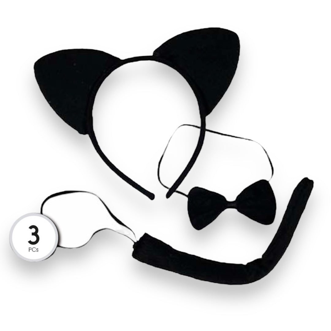Rollenspel Kattenset 3-delig Zwart