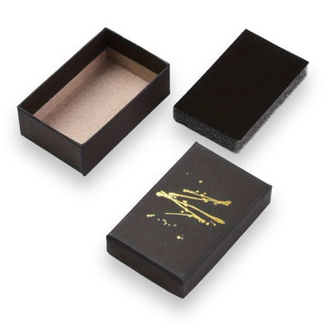 Zwarte Sieradendoos met Gouden Spat 9,2x7x2,7 cm