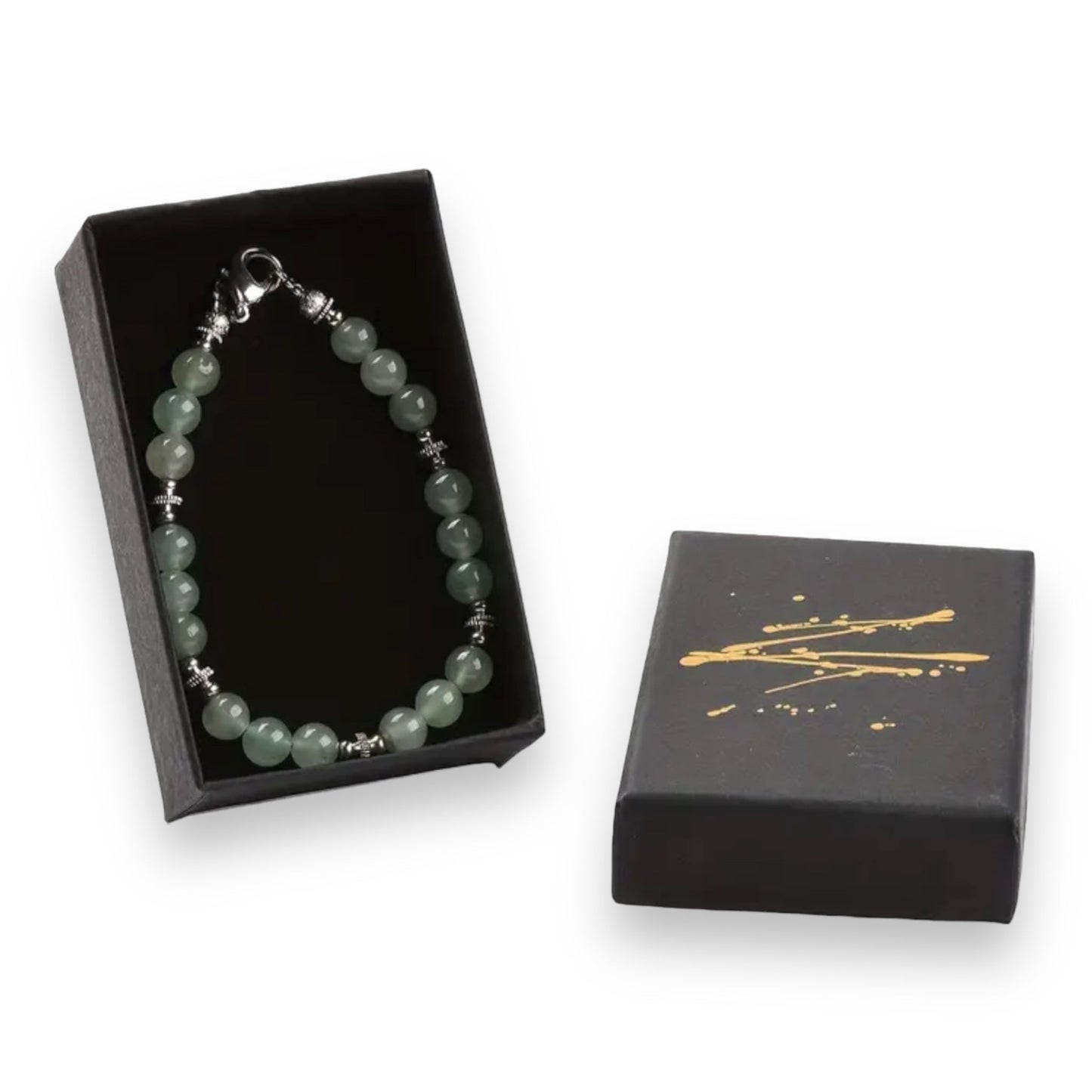 Elegante Zwarte Sieradendoos met Gouden Spat - 9,2 x 7 x 2,7 cm