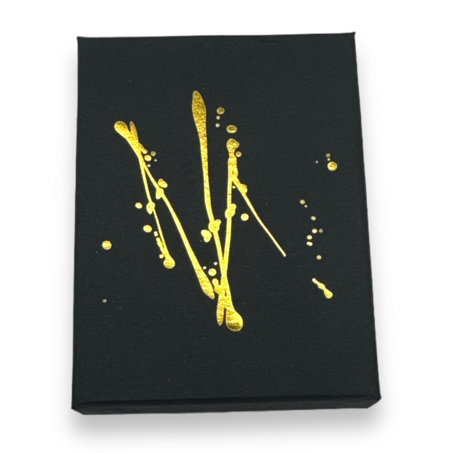Elegante Zwarte Sieradendoos met Gouden Spat - 9,2 x 7 x 2,7 cm