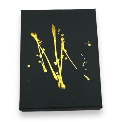 Elegante Zwarte Sieradendoos met Gouden Spat - 9,2 x 7 x 2,7 cm