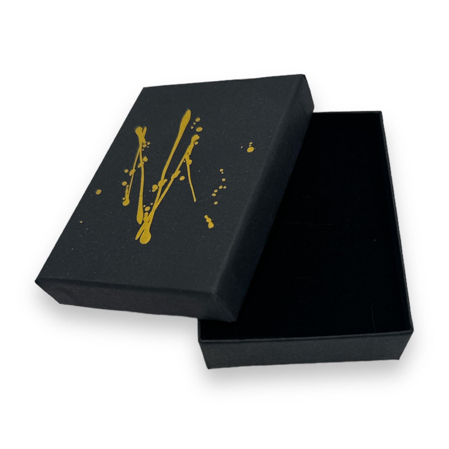 Elegante Zwarte Sieradendoos met Gouden Spat - 9,2 x 7 x 2,7 cm
