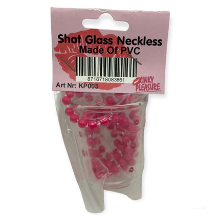Kinky Pleasure Shot Glass Necklace with Lips Motif - Always a Shot Within Reach!