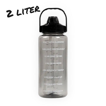 Wasserflasche 2 Liter mit Zeitmarkierung – BPA-frei, 6 Farben