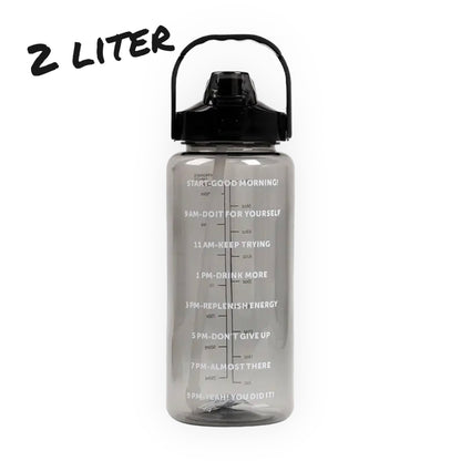 Water Bottle 2 Liter with Time Marker - Hydrate Efficiently